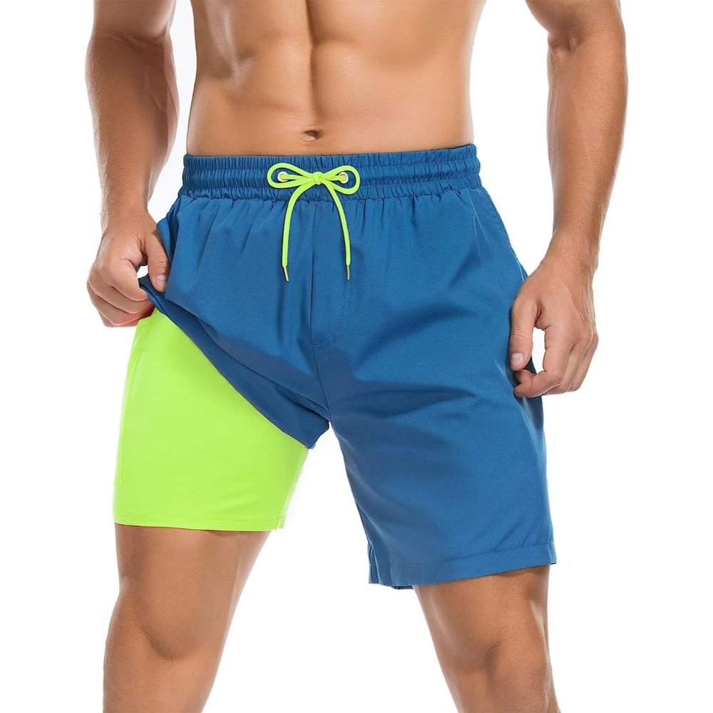 Swim Trunks Quick Dry Bathing Suit for Men with Compression Liner